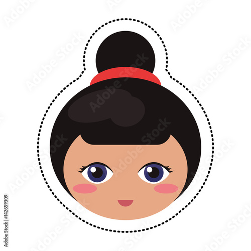 kokeshi head traditional culture vector illustration eps 10