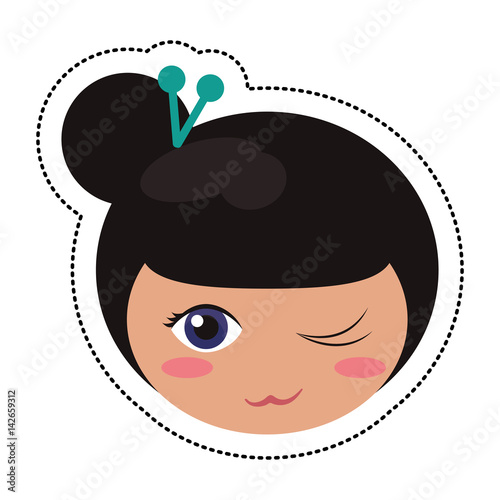 kokeshi head traditional culture vector illustration eps 10