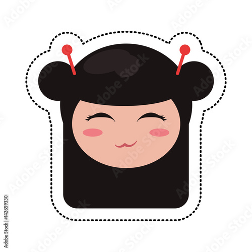 kokeshi head traditional culture vector illustration eps 10