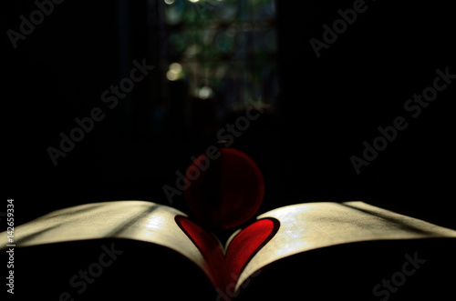 Heart shape in book