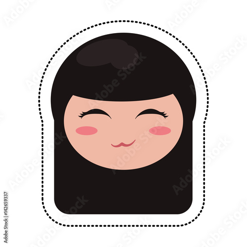 kokeshi head traditional culture vector illustration eps 10