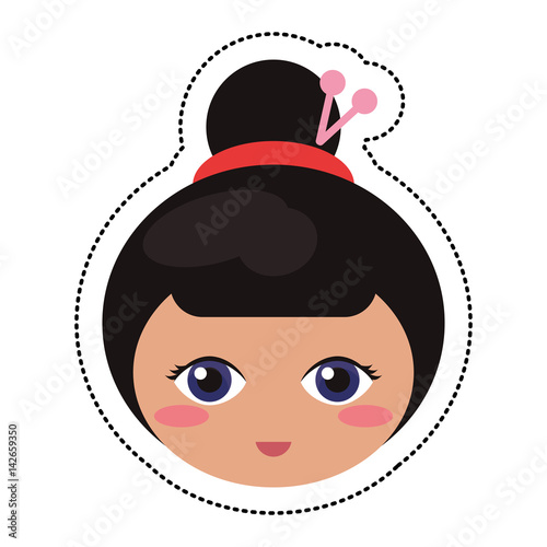 kokeshi head traditional culture vector illustration eps 10