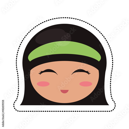 kokeshi head traditional culture vector illustration eps 10