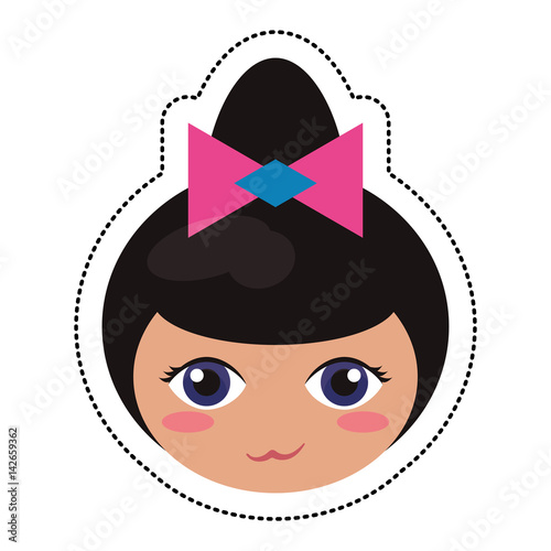 kokeshi head traditional culture vector illustration eps 10