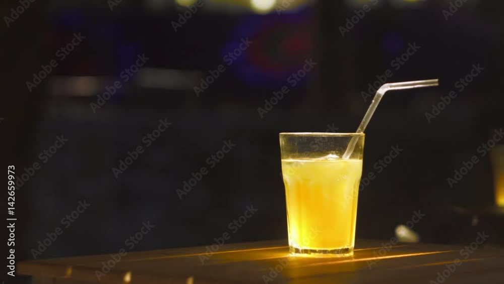 Ice coctail closeup. Rum alcohol and mango juice. Ice coctail closeup. Rum alcohol and mango juice.