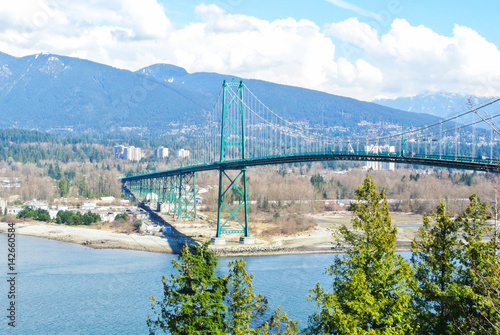 Scenic View of Lions Gate Bridge in Vancouver, British Columbia, Canada