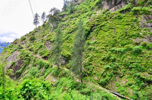 View of Hiking Trails that Leads to Taktsang Palphug Monastery in Paro, Bhutan photo