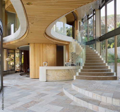 Interior of new modern house  stairs