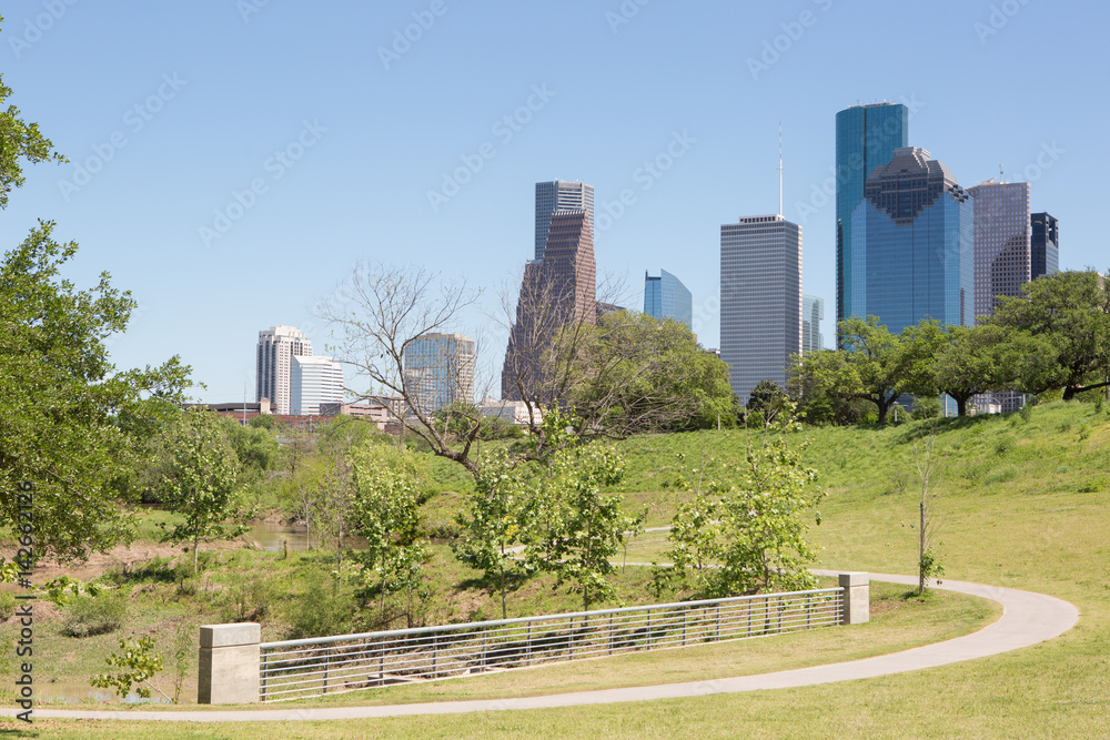 Landscape of Downtown Houston city, Texas with modern building. Landscape of Downtown Houston city, Texas with modern building.