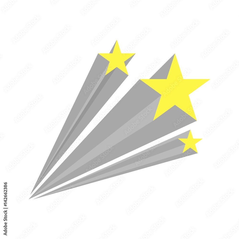 Vetor de Yellow Shooting Star Template. Isolated on White Background Vetor de Yellow Shooting Star Template. Isolated on White Background