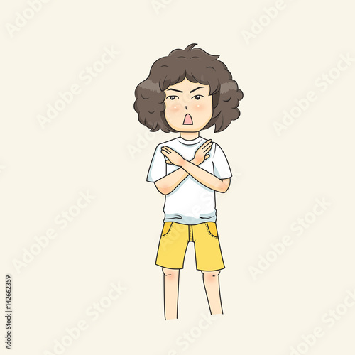 Boy with curly hair Vector