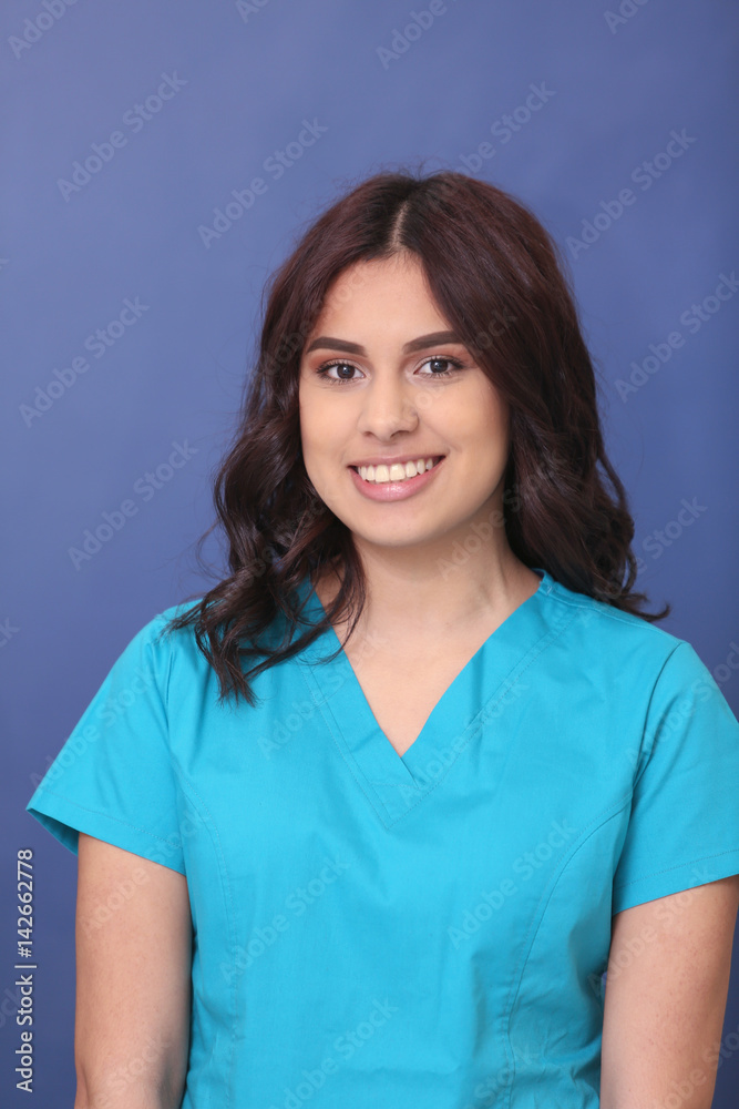 Portrait of a young attractive hispanic healthcare worker. Portrait of a young attractive hispanic healthcare worker.