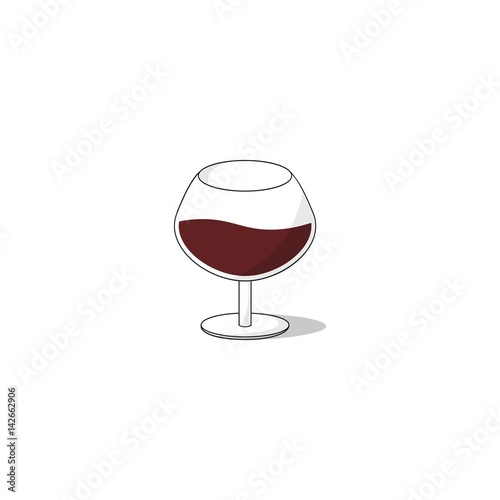 Wine Glass Vector. Isolated on White Background.