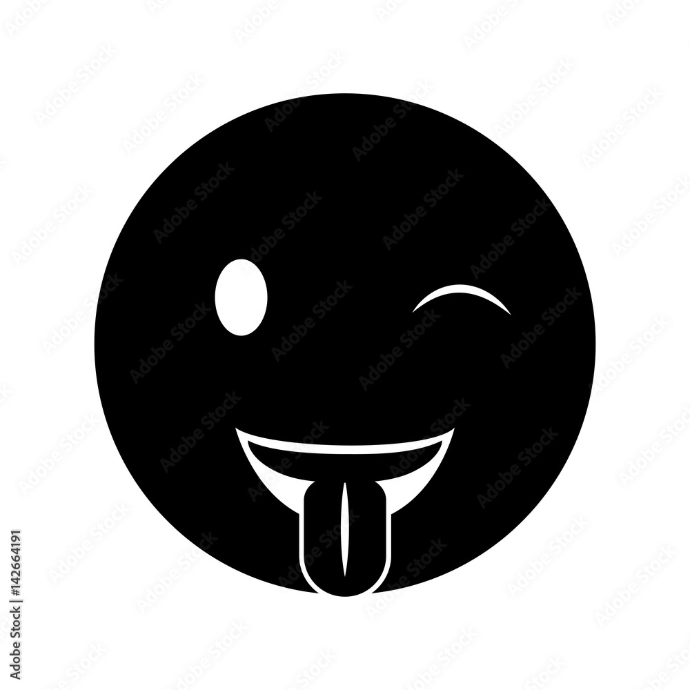 Fototapeta premium comic face emoticon isolated icon vector illustration design