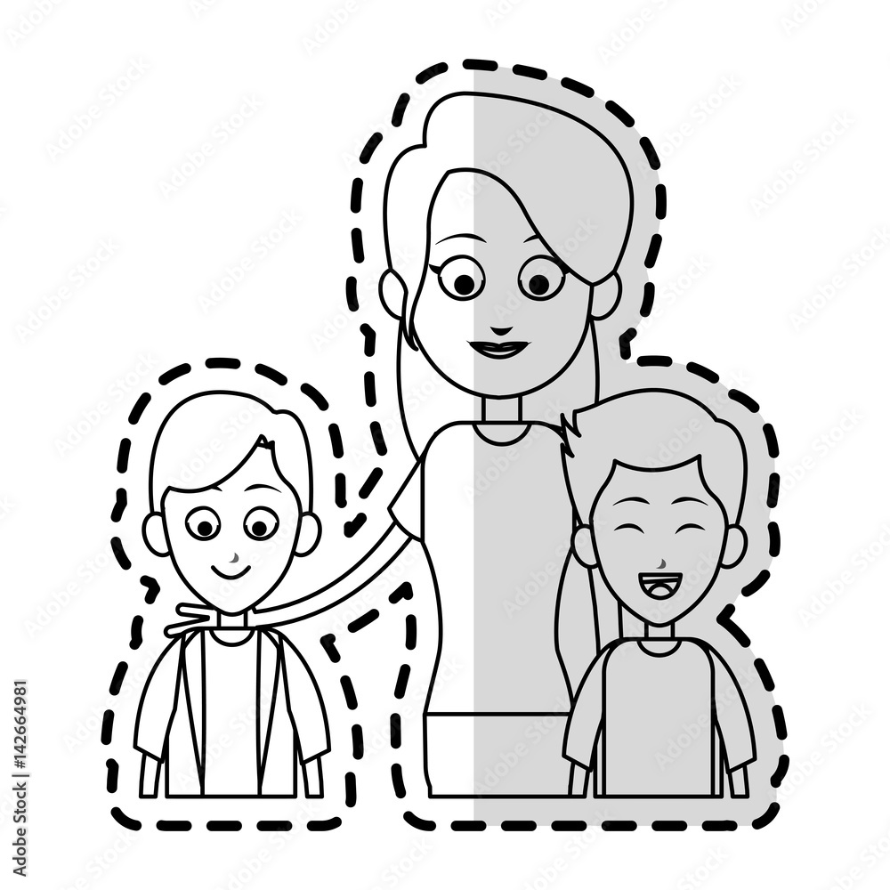 happy mom and children family icon image vector illustration design happy mom and children family icon image vector illustration design