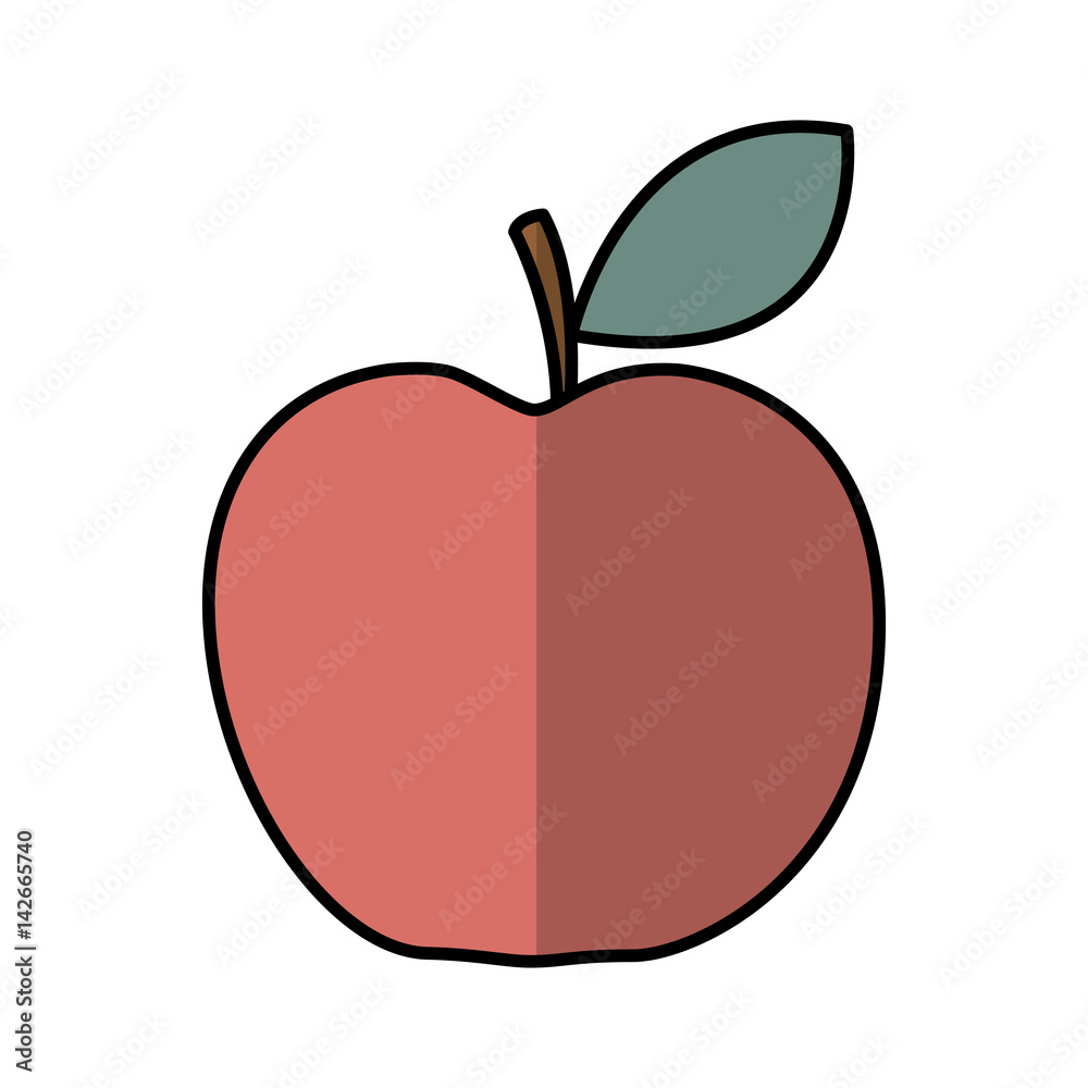 Fototapeta premium apple fresh fruit icon vector illustration design