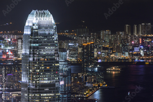 Photography International Finance Center of Hong Kong at Night