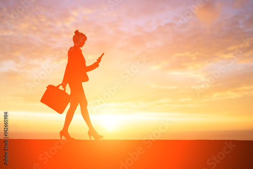 silhouette of businesswoman