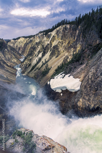 Lower Fall and River viewed from Artist Point  Grand Canyon at Yellowstone