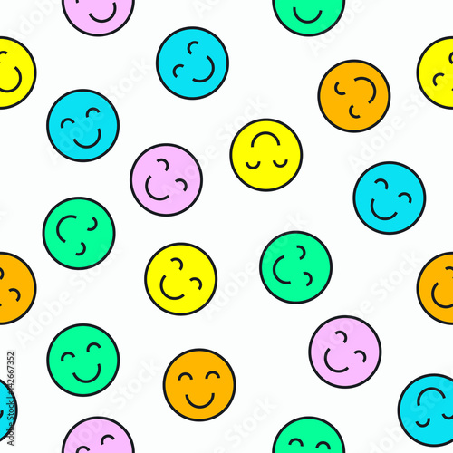 smileys on white background