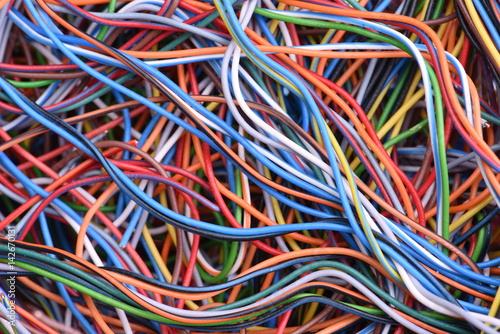 Colorful cables and wires