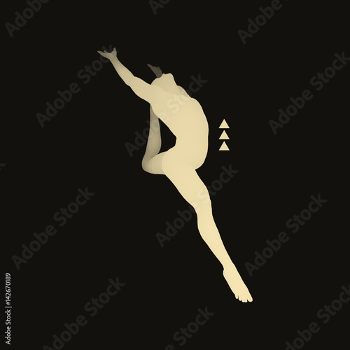Gymnast. 3D Human Body Model. Gymnastics Activities for Icon.