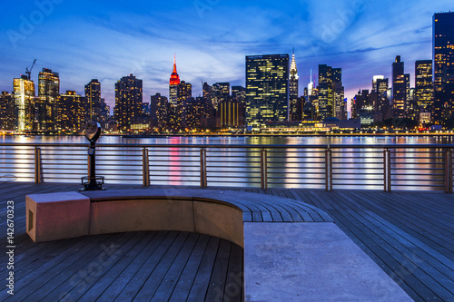 Photography Manhattan at night, view from Long Island
