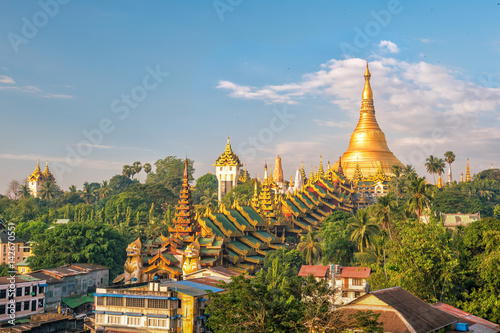 Yangon skyline with Shwedagon Pagoda