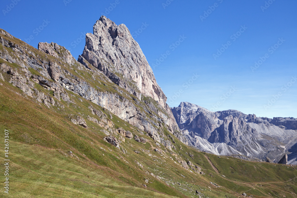 Seceda mountain in the Dolomites