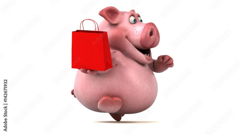 Fun pig running - 3D Animation Fun pig running - 3D Animation
