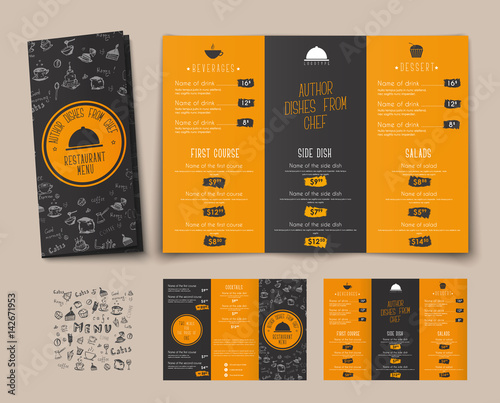 Design of a folding menu for cafes and restaurants.