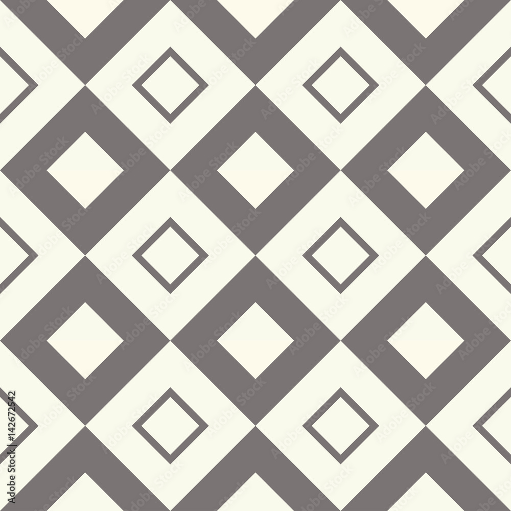Geometrical seamless pattern in beige and gray tones