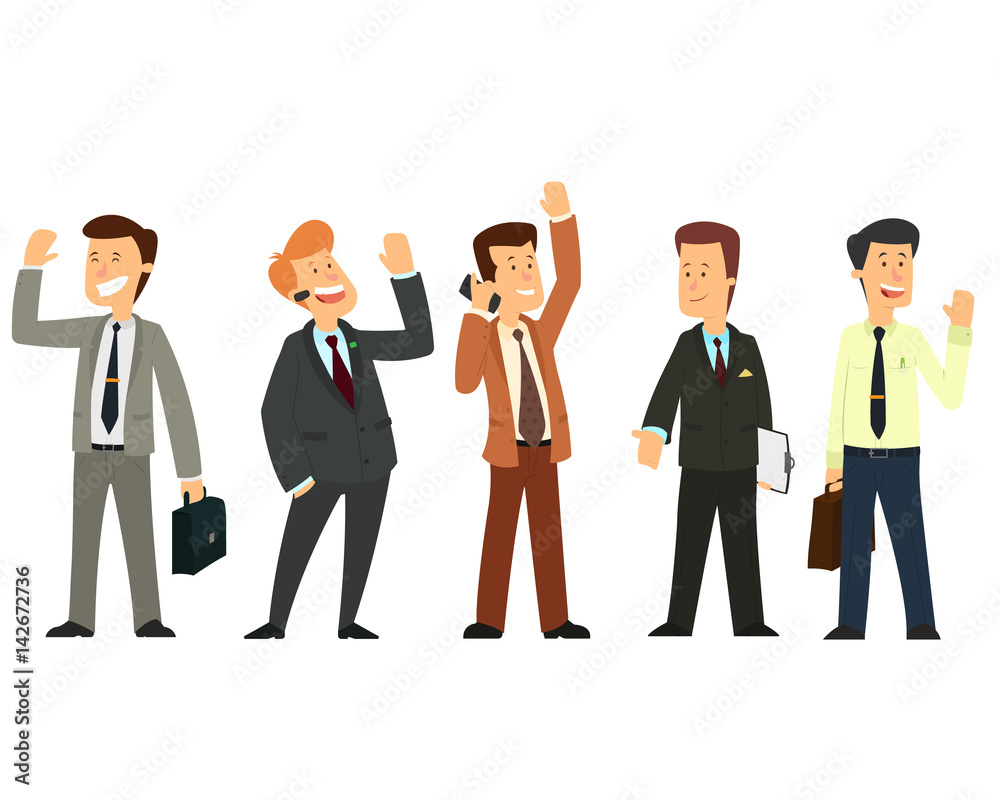 Group of satisfied businessmen