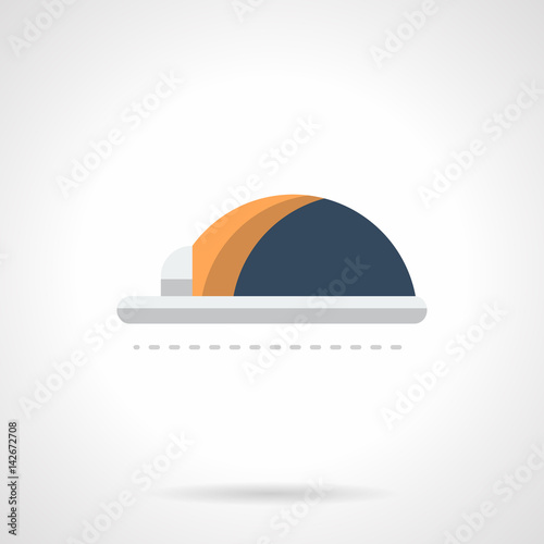 Hard hat flat color vector icon