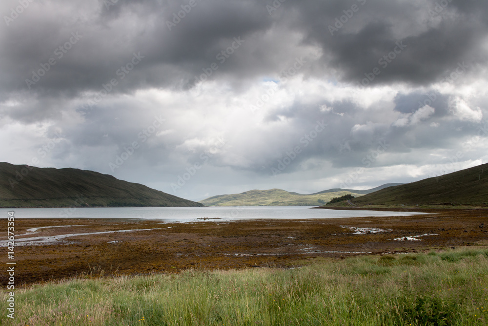 Lighting at mountains near Elgol in Scotland
