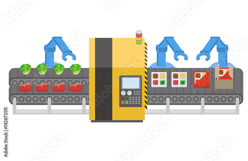 food processing plant concept, frozen food factory