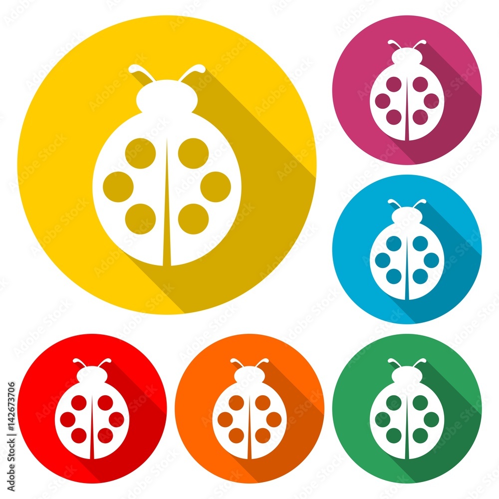 Ladybug icon in flat style Ladybug icon in flat style