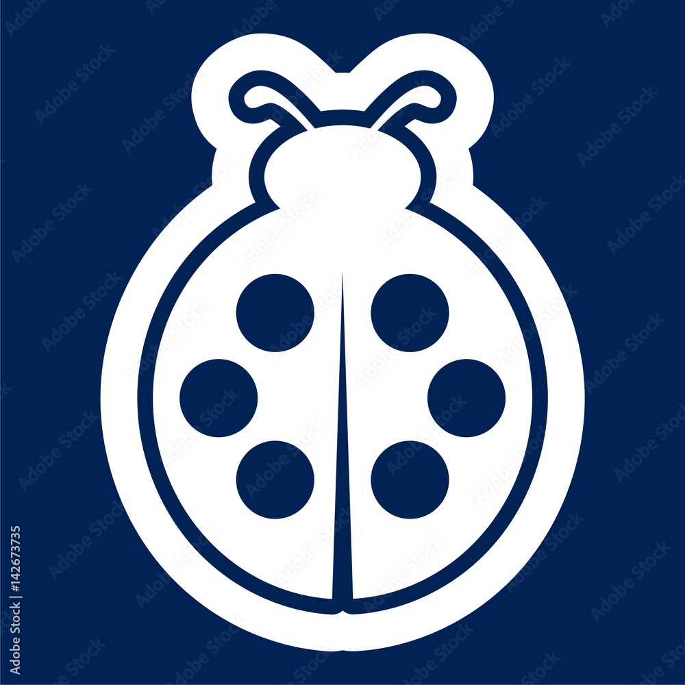 Ladybug icon in flat style