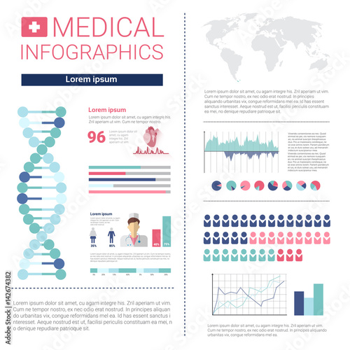 Health Medicine Infographics Information Banner With Copy Space Vector Illustration