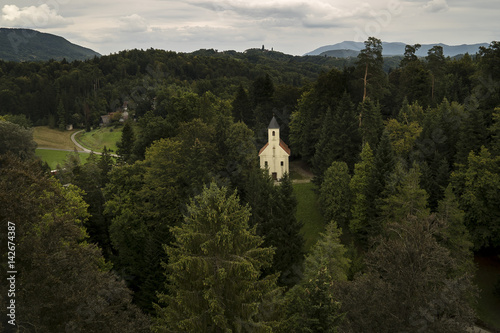 Small Church in Beautiful Forest