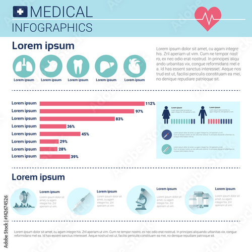 Health Medicine Infographics Information Banner With Copy Space Vector Illustration