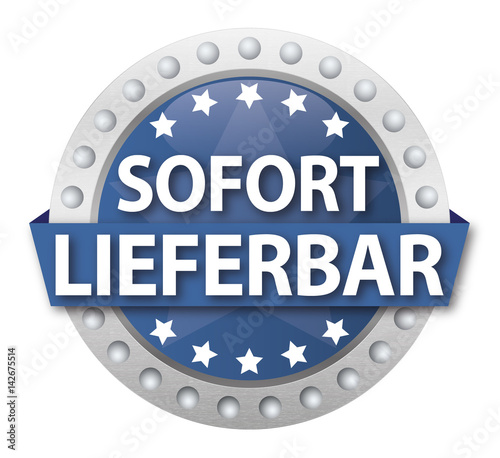 Button Sofort lieferbar, blau