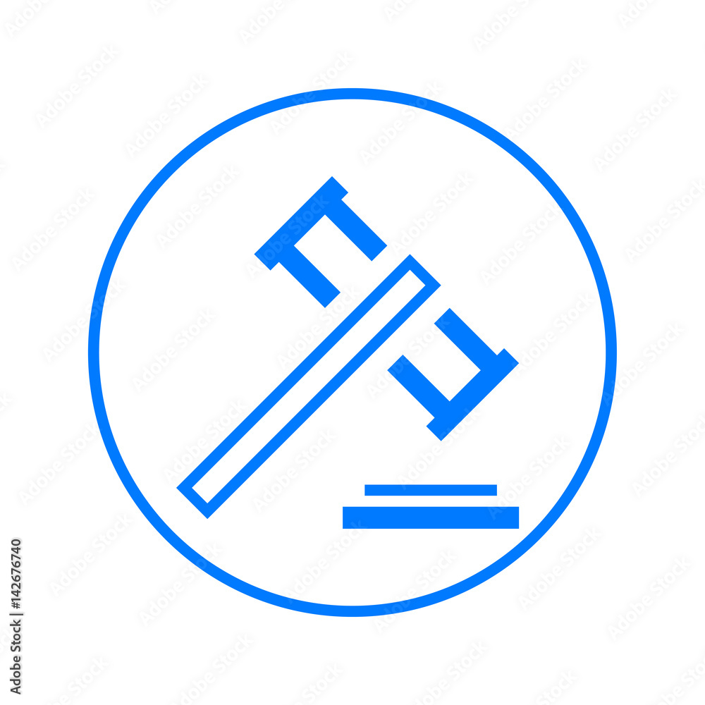 Auction, gavel, judge hammer circular line icon. Round colorful sign. Flat style vector symbol Auction, gavel, judge hammer circular line icon. Round colorful sign. Flat style vector symbol
