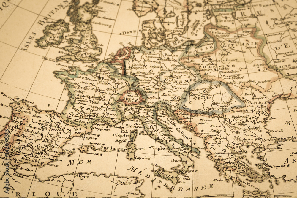 アンティークの古地図　ヨーロッパ