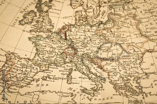 Photo アンティークの古地図　ヨーロッパ