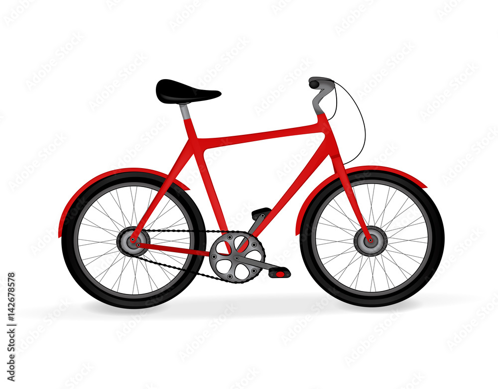 red bicycle. EPS.Bicycle on white background.