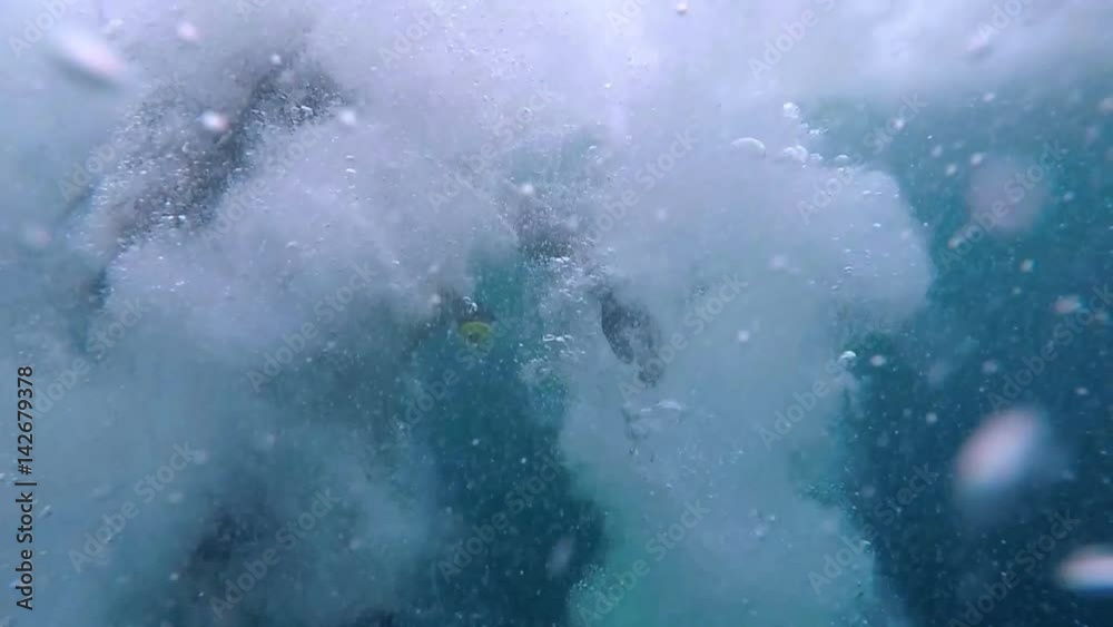 Scuba Diver Jumping into the Ocean