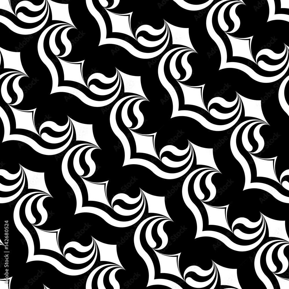 Design seamless monochrome waving pattern