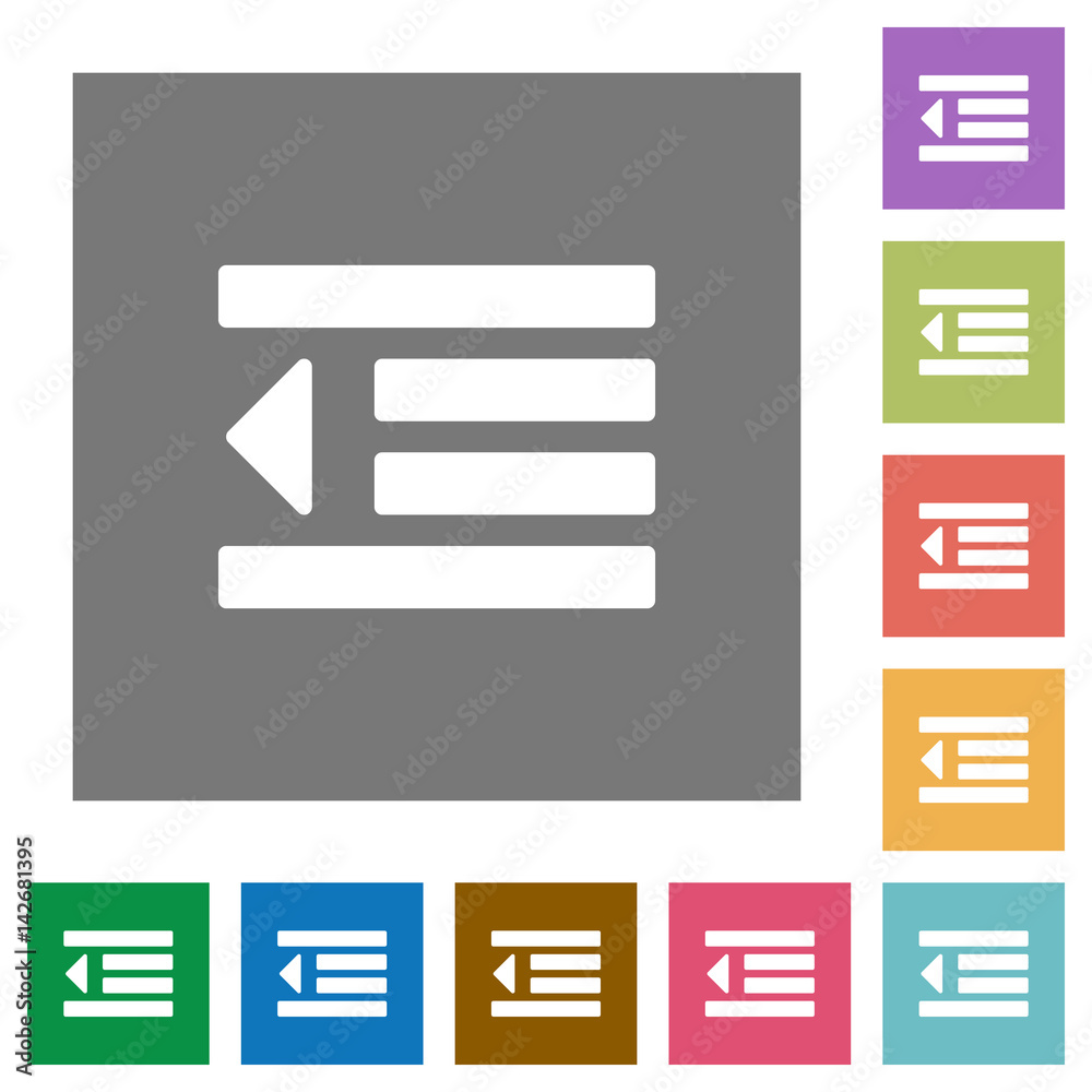 Decrease text indentation square flat icons Decrease text indentation square flat icons
