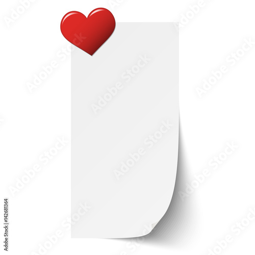 Free Download sticky paper with heart pin - GFXLoad